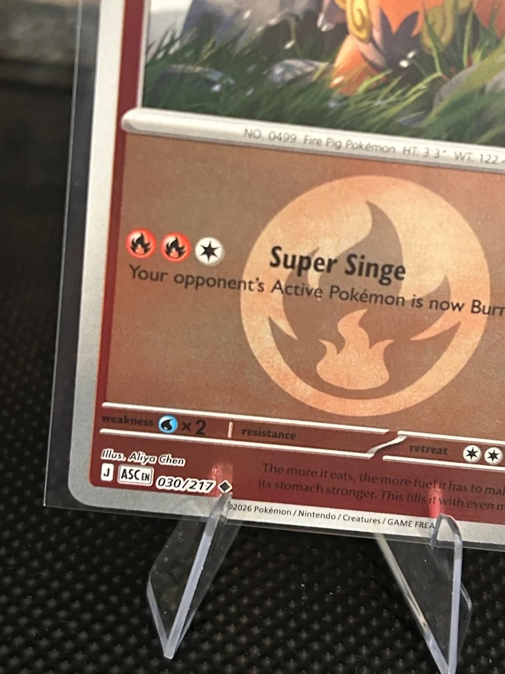 Pokemon Pignite‎ 030/217 Reverse Holo Rare from Ascended Heroes Set M/NM